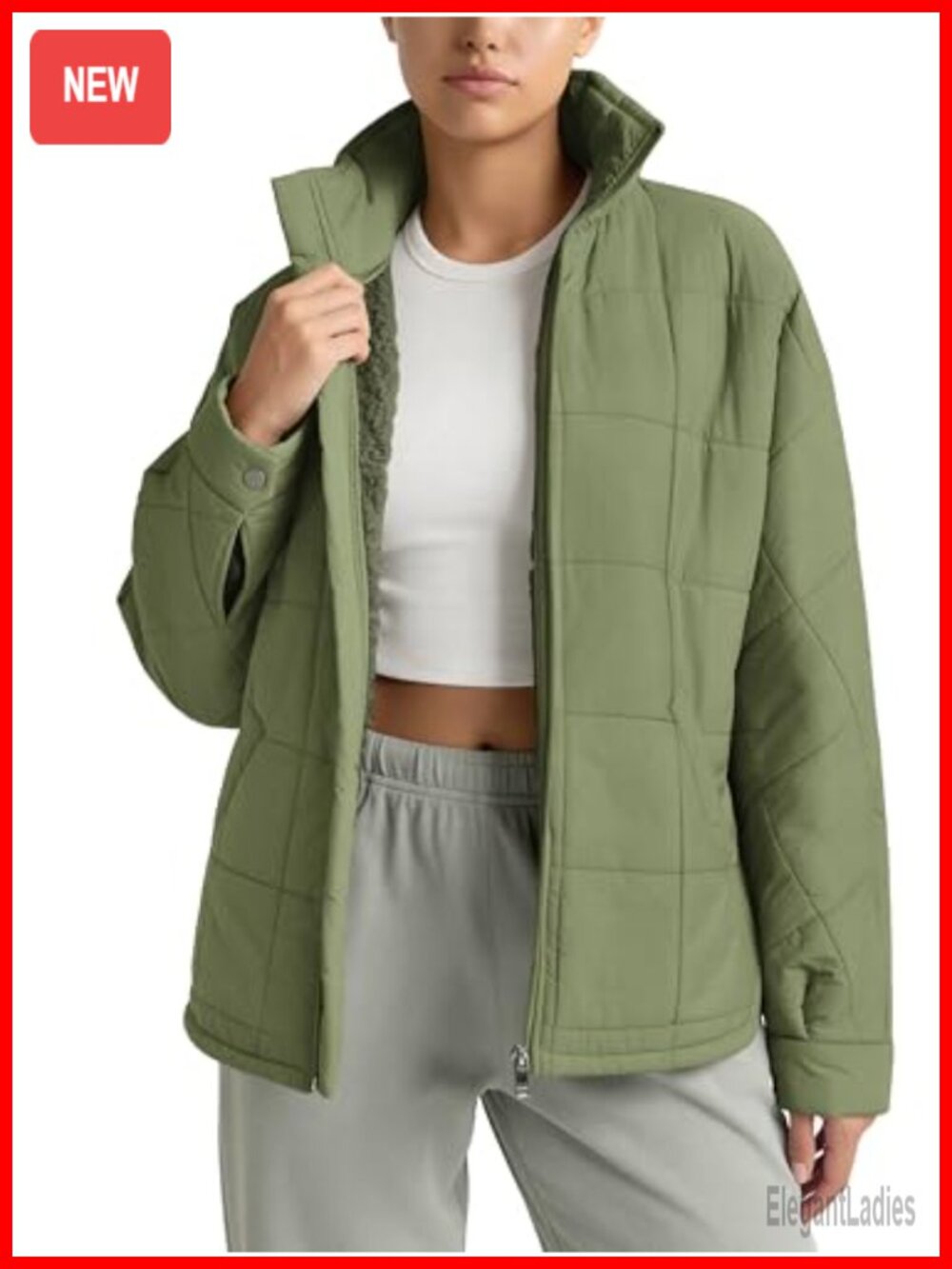 Sherpa Lined Insulated Jacket Full Zip Split Hem Long Sleeve Winter Coat